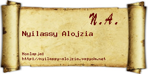 Nyilassy Alojzia névjegykártya